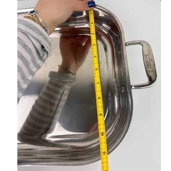 ALL-CLAD Stainless Steel Lasagna Roasting Pan 14x11" Oven to Table Cookware - Picture 6 of 7